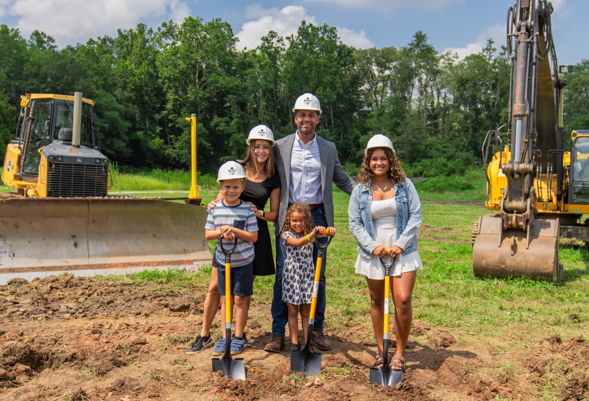 Joe White with his family at the Oak Street Village groundbreaking in Loogootee, Indiana